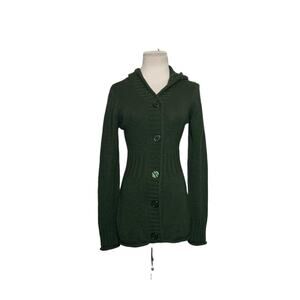 Allison Brittney green hoodie cardigan sweater size small